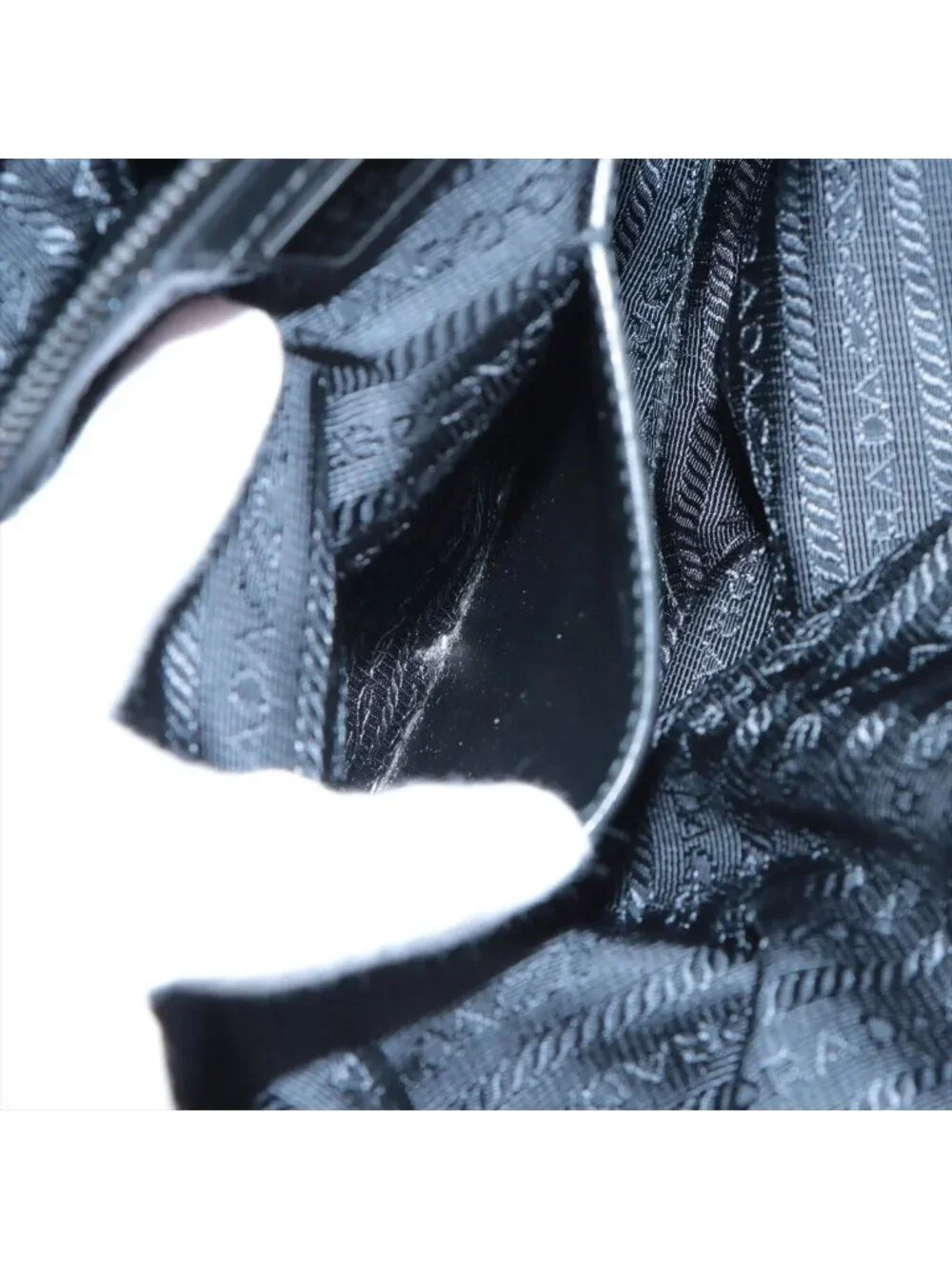Prada Tessuto Nylon Leather Tote Shoulder Black